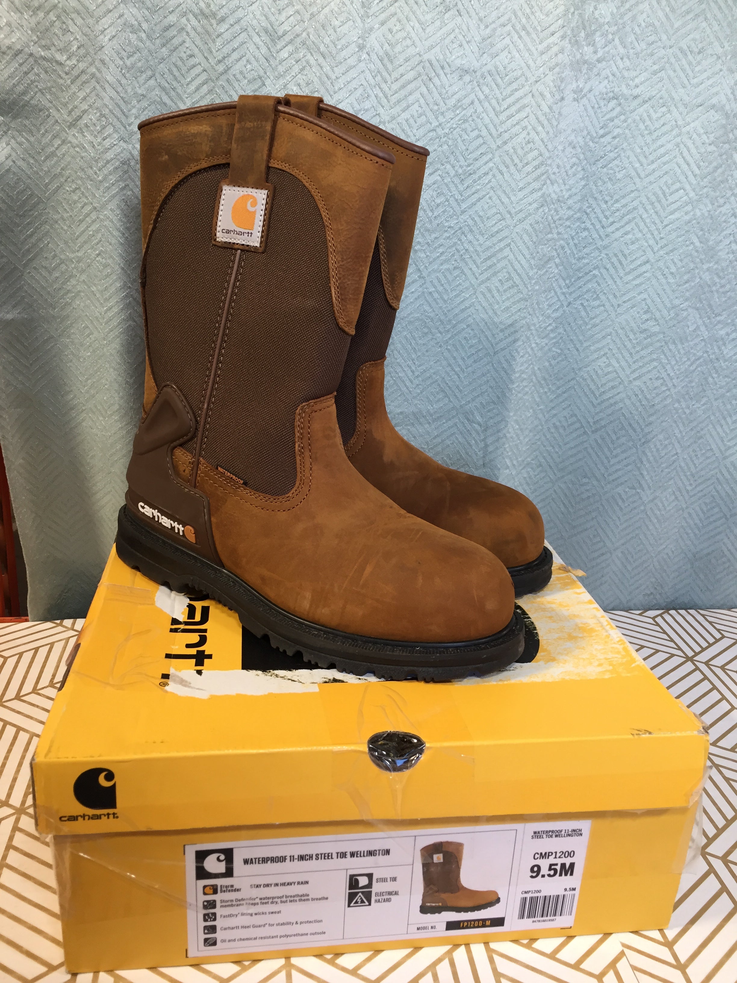 Carhartt Men's 11-Inch Waterproof Safety Toe Wellington US Size 9.5M (7776197476590)